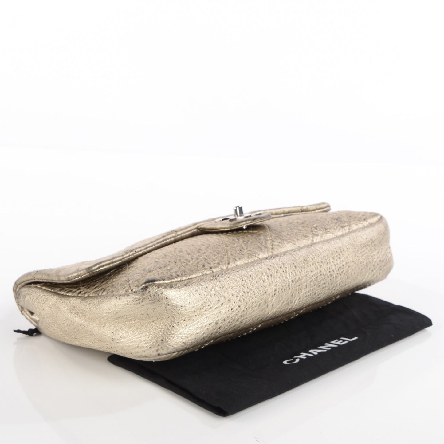 Distressed Lambskin Le Marais Ligne Flap Gold