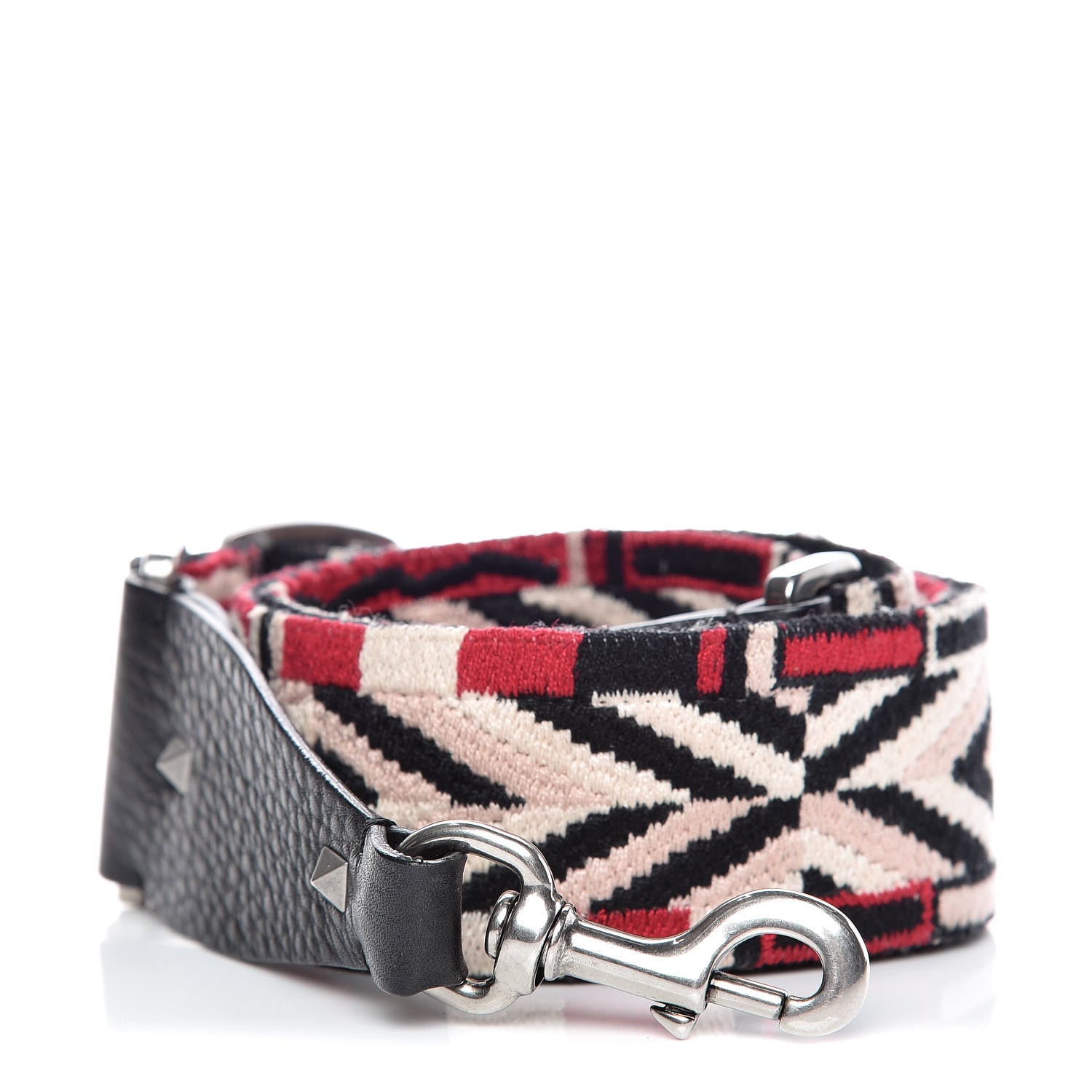 Valentino Garavani Canvas Geometric Embroidered Rockstud Guitar Strap Multicolor 1 of 5