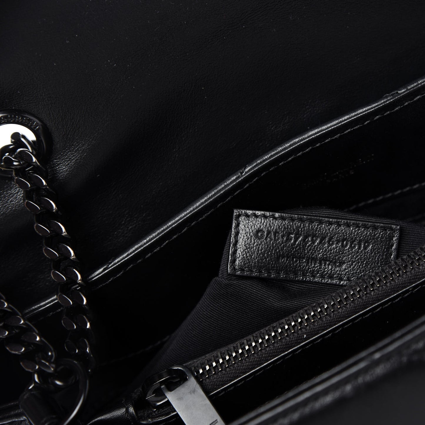 Calfskin Y Quilted Monogram Medium Loulou Chain Satchel Black