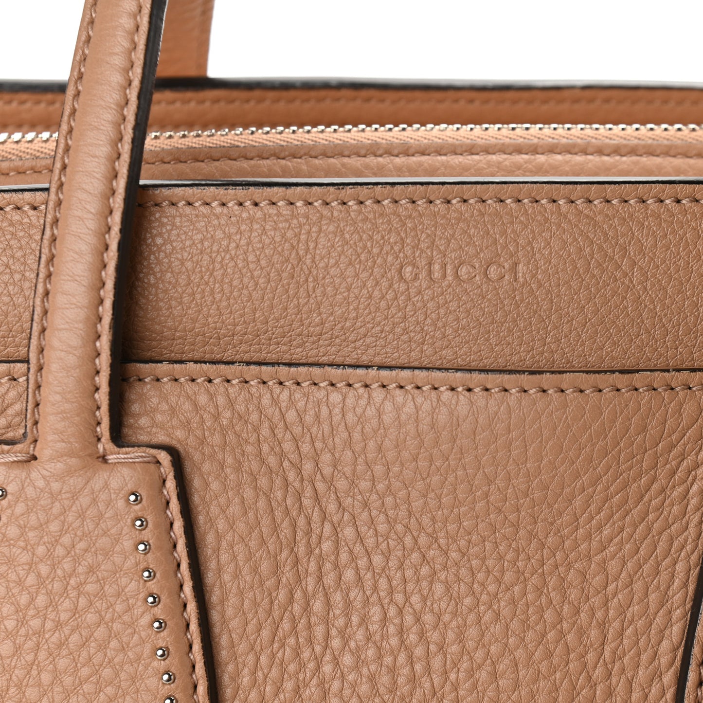 Cellarius Calfskin Ramble Studded Layered Tote Camelia