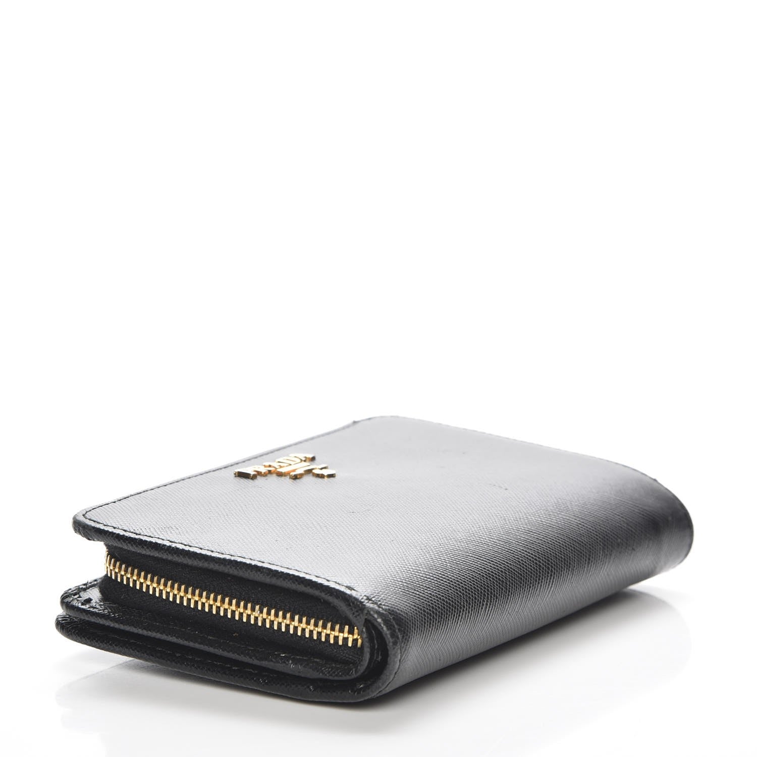 Prada Saffiano Compact Wallet Nero Black 4 of 9