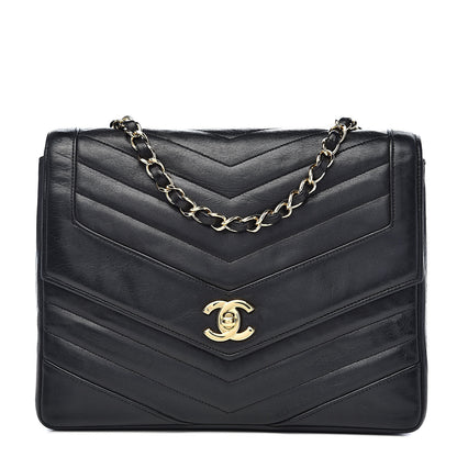 Chanel Lambskin Chevron Quilted Small Single Flap Black 1 of 13
