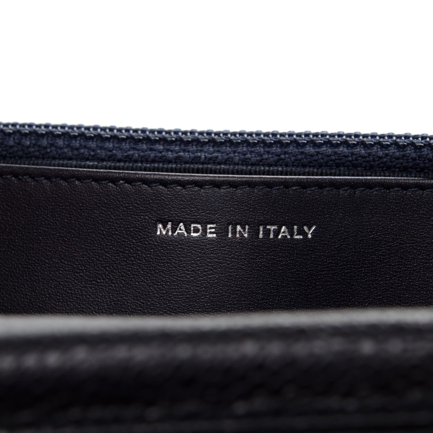 Caviar Quilted Wallet On Chain WOC Navy Blue