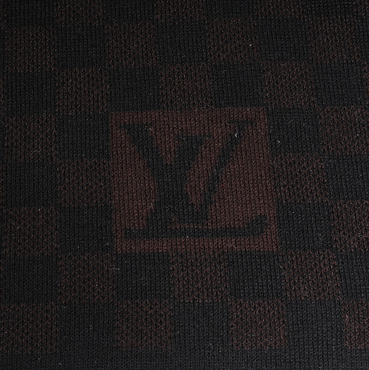 Wool Petit Damier Stole Scarf Brown