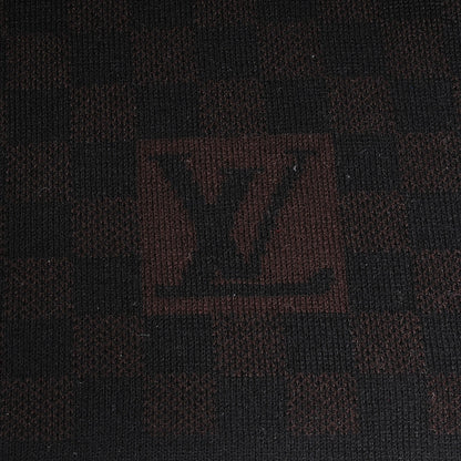 Louis Vuitton Wool Petit Damier Stole Scarf Brown 4 of 5