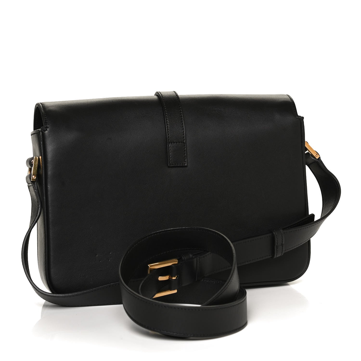 Saint Laurent Smooth Calfskin Medium Classic Monogram Universite Bag Black 4 of 11