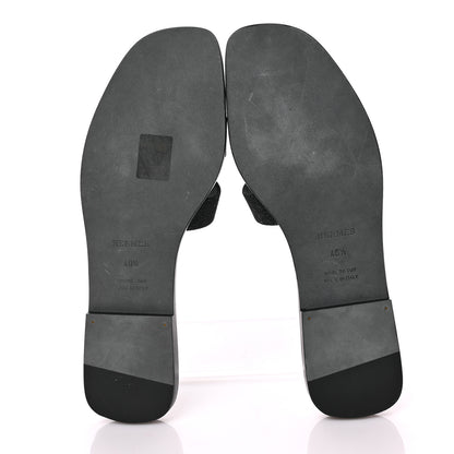Hermes Denim Oran Sandals 40.5 Bleu Brut 5 of 9