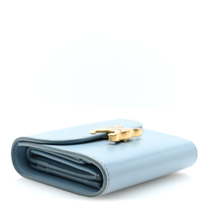 Celine Shiny Calfskin Small Triomphe Wallet California Blue 4 of 6