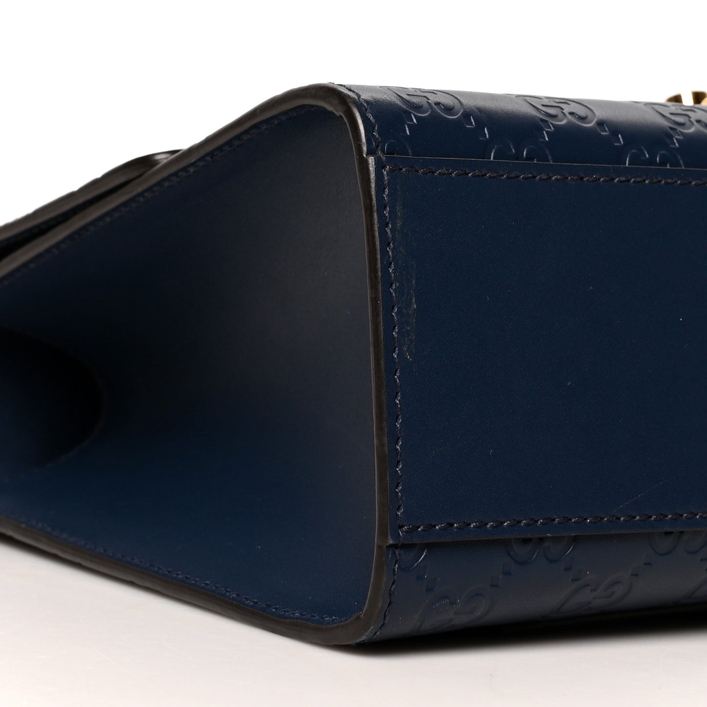 Guccissima Medium Padlock Shoulder Bag Blue Agata