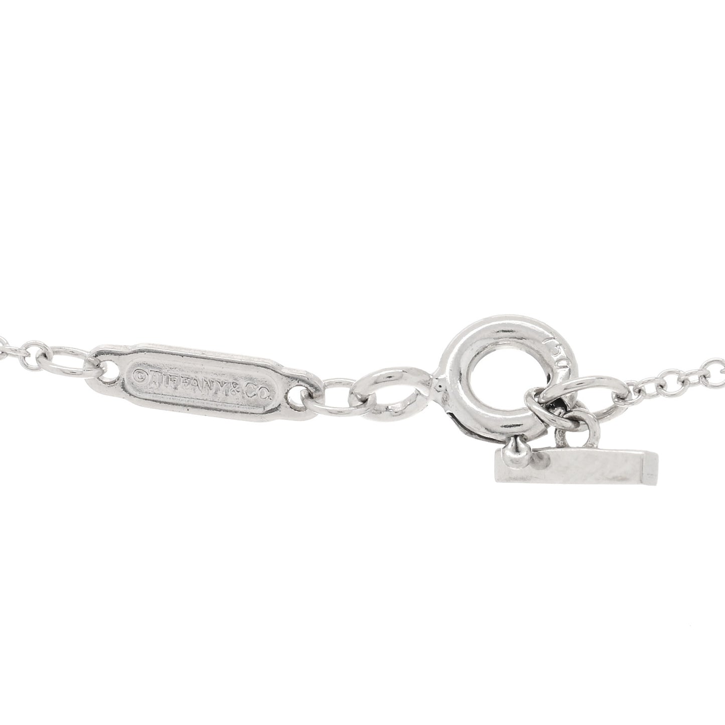 18K White Gold Diamond Large T Smile Pendant Necklace