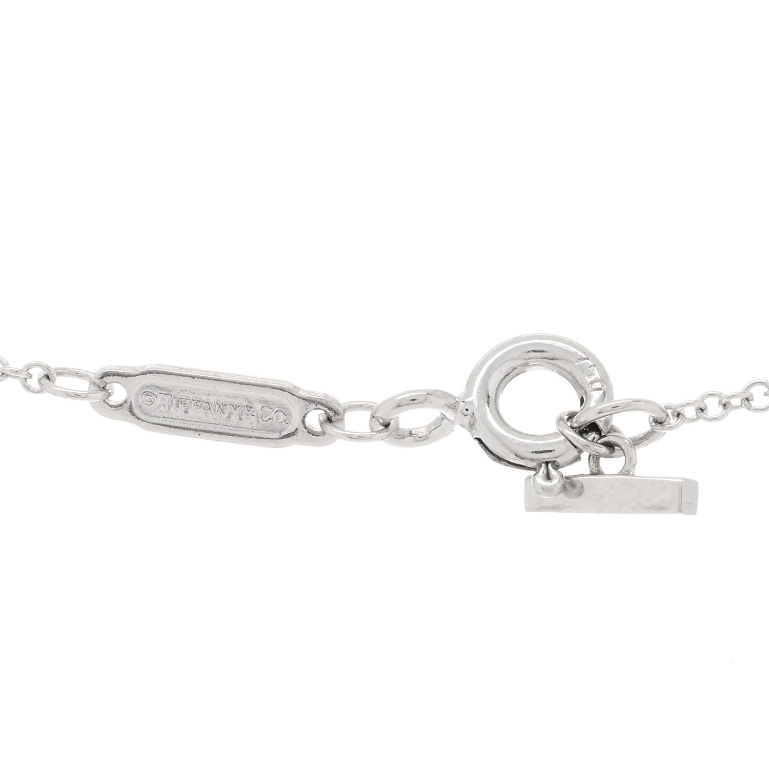 Tiffany 18K White Gold Diamond Large T Smile Pendant Necklace 3 of 4
