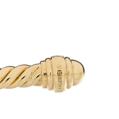 David Yurman 18K Yellow Gold Diamond 3mm Cablespira Bracelet 3 of 4