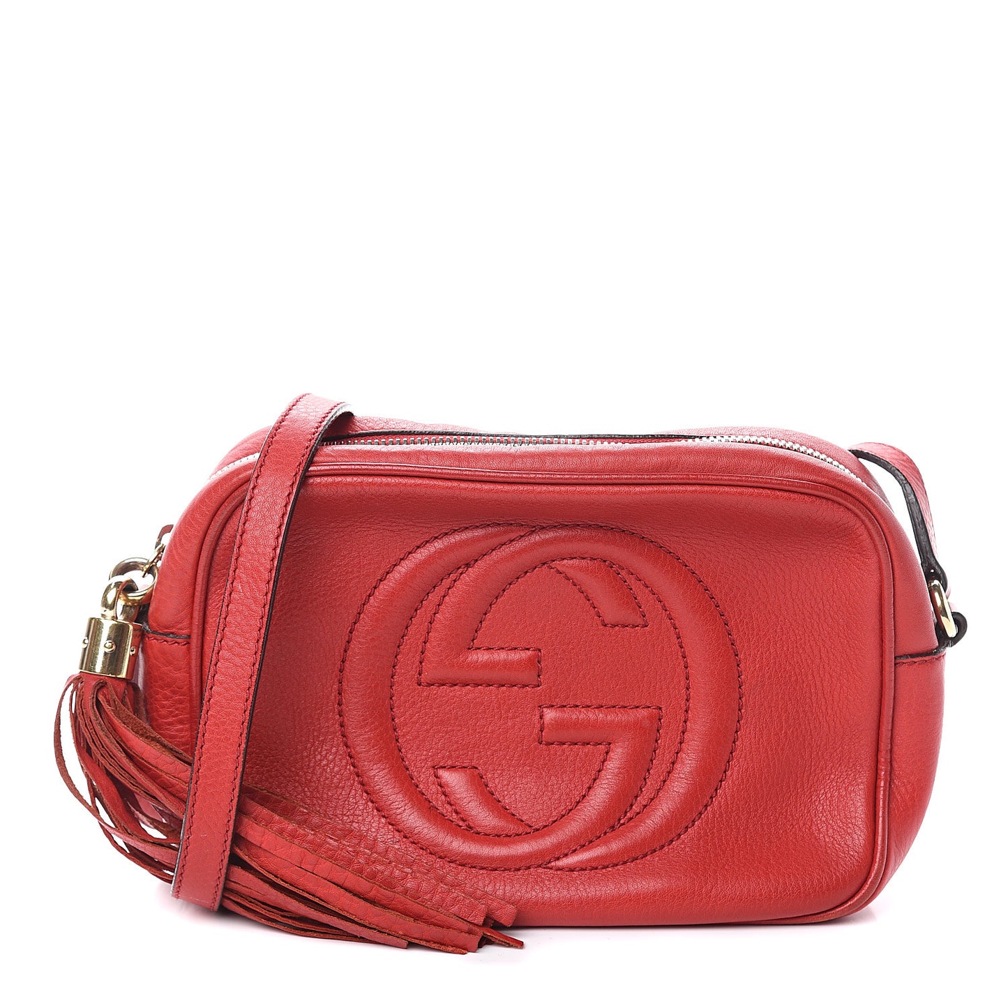 Pebbled Calfskin Small Soho Disco Bag Tabasco Red