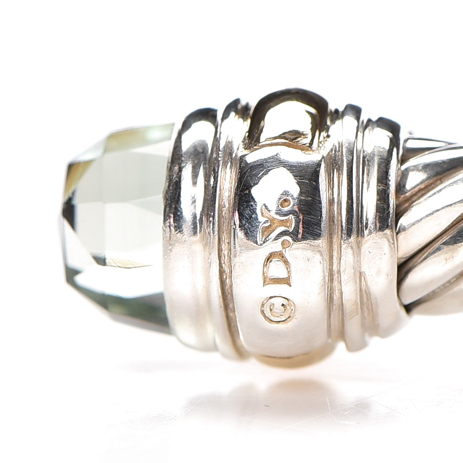 David Yurman Sterling Silver 14K Yellow Gold Prasiolite 5mm Cable Classics Bracelet 3 of 4