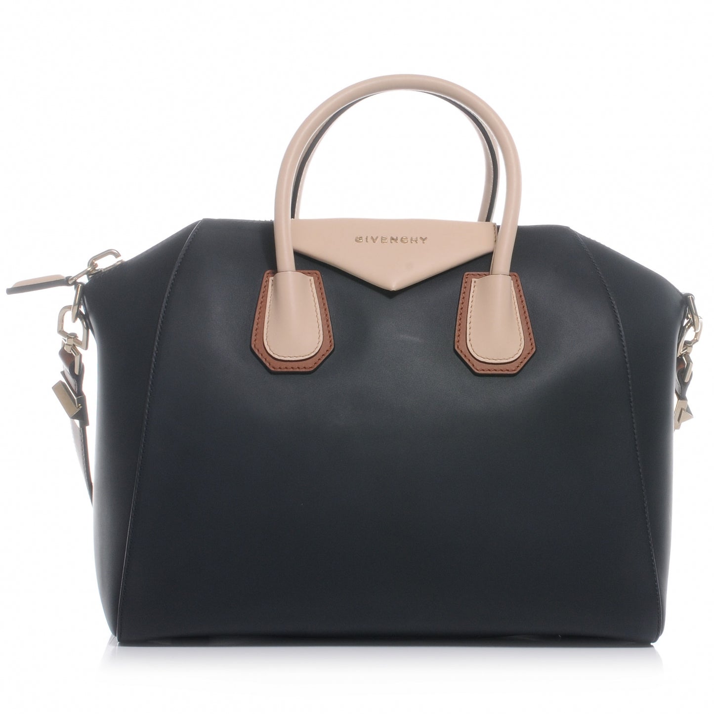 Calfskin Medium Scuba Tri Color Antigona Black Brown Nude