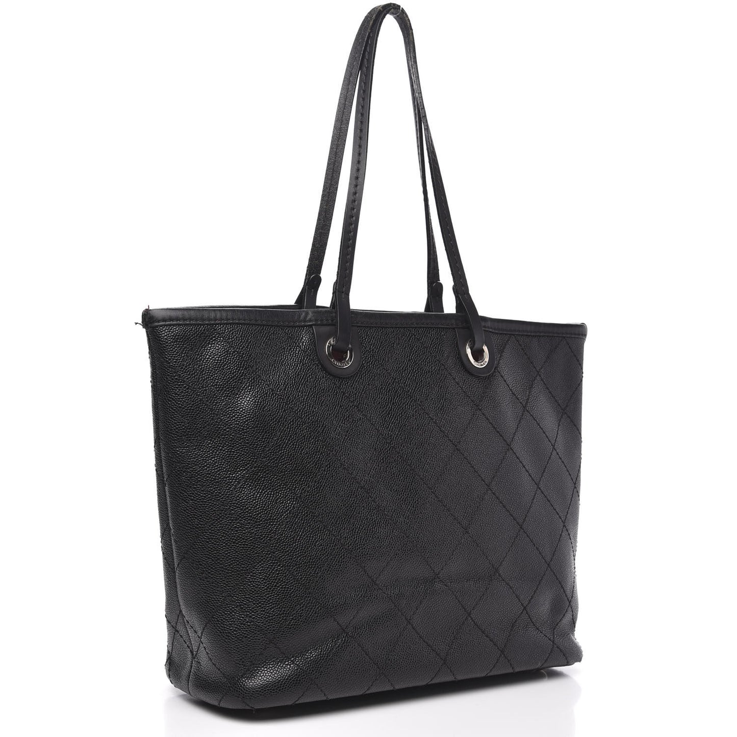 Grained Calfskin Shopping Fever Tote Black