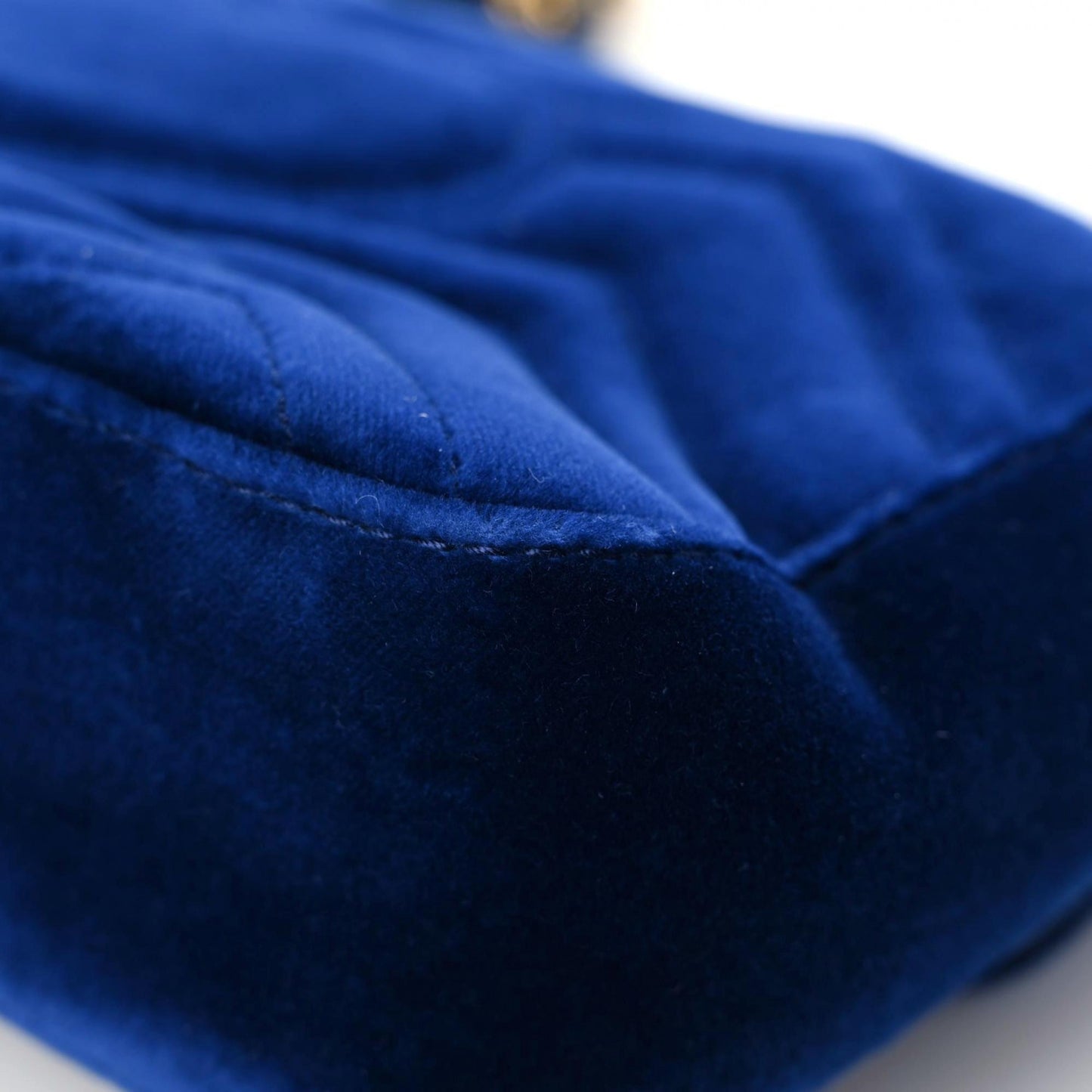 Velvet Matelasse Mini GG Marmont Shoulder Bag Cobalt Blue