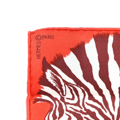 Hermes Silk Carre Zebra Pegasus Nano Scarf 20 Rouge Bordeaux Black 2 of 4