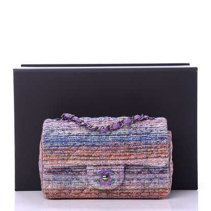 Chanel Tweed Quilted Mini Rectangular Flap Blue Pink Orange 11 of 11