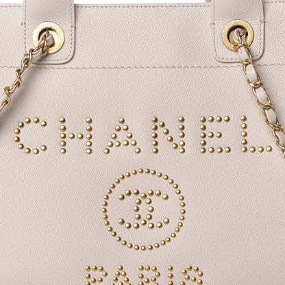 Chanel Caviar Small Studded Deauville Tote Ivory 9 of 13