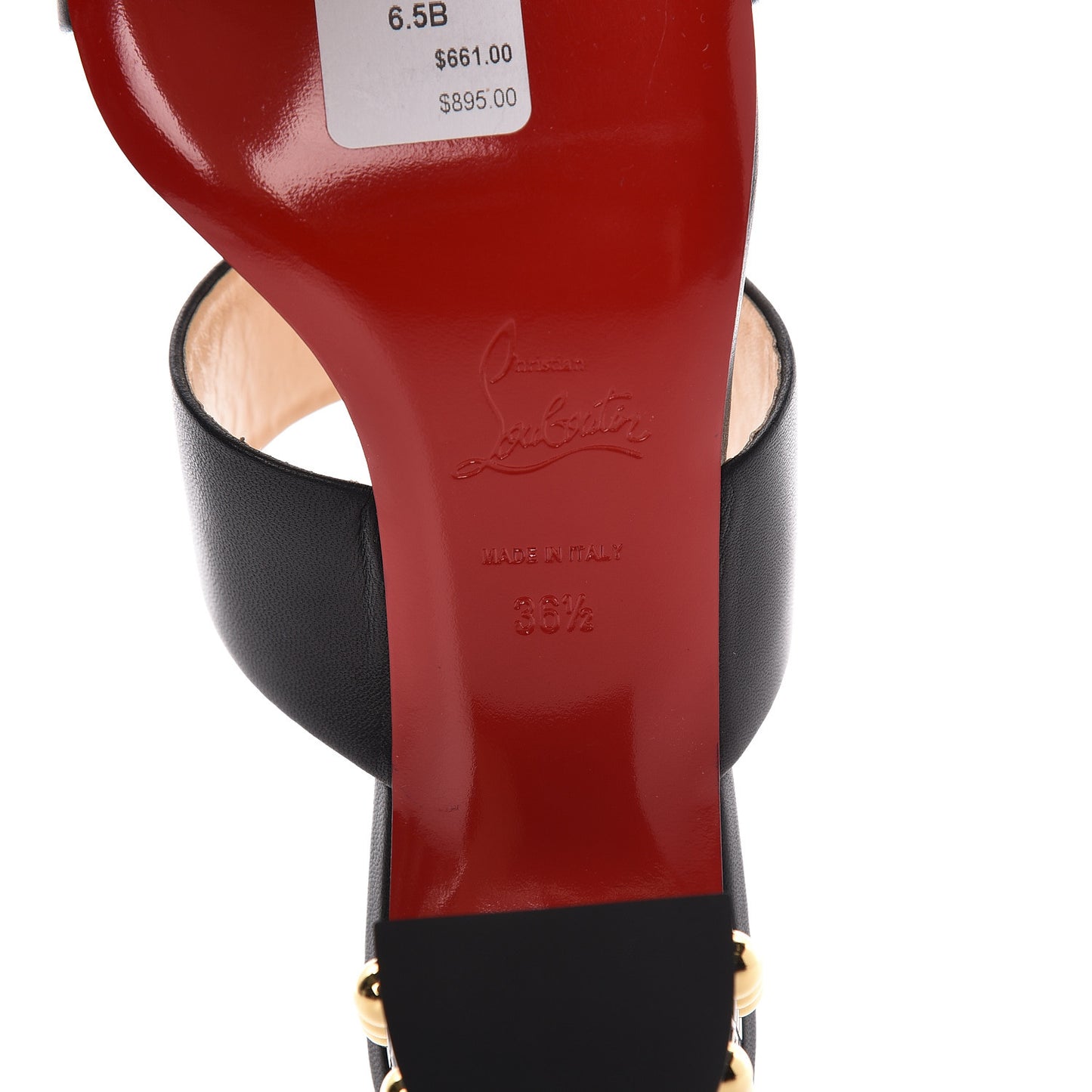 Nappa Vasa Opticat 55 Slide Sandals 36.5 Black Gold