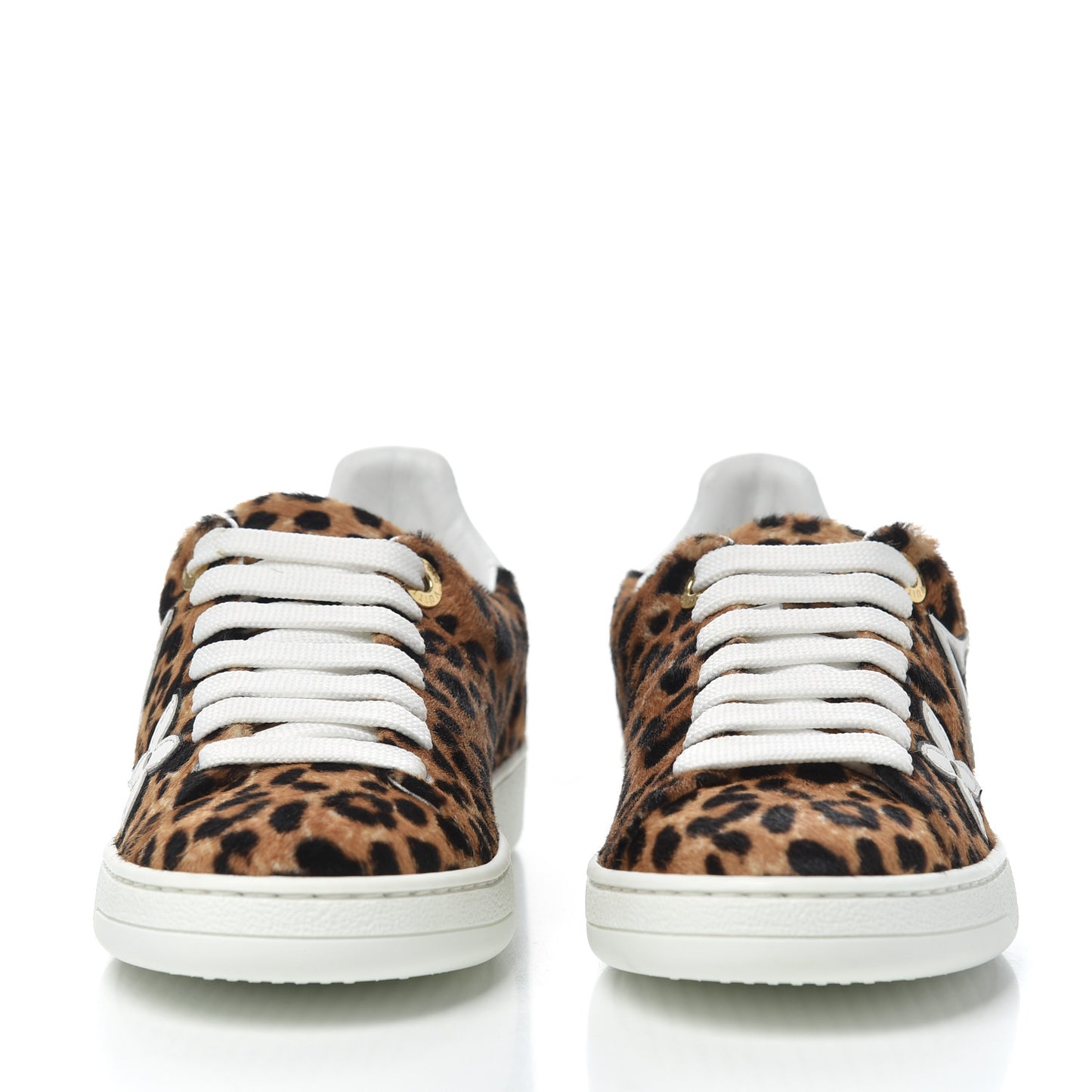 Calfskin Pony Hair Leopard Monogram Frontrow Sneakers 35