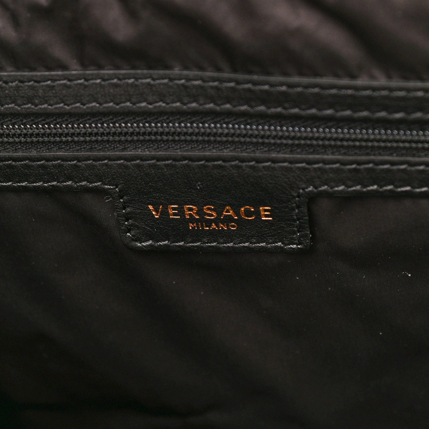 Nylon Medusa Print Tote Black
