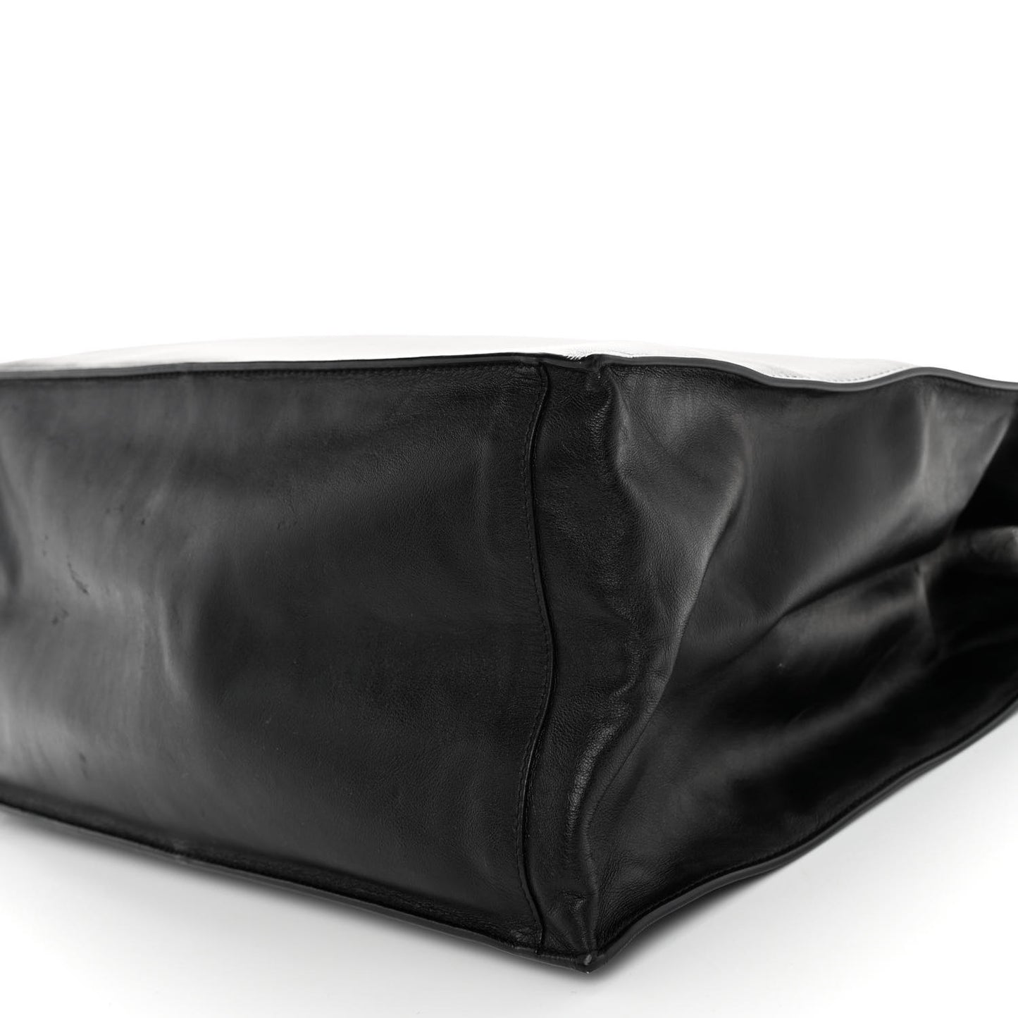 Calfskin Rive Gauche North South Tote Black