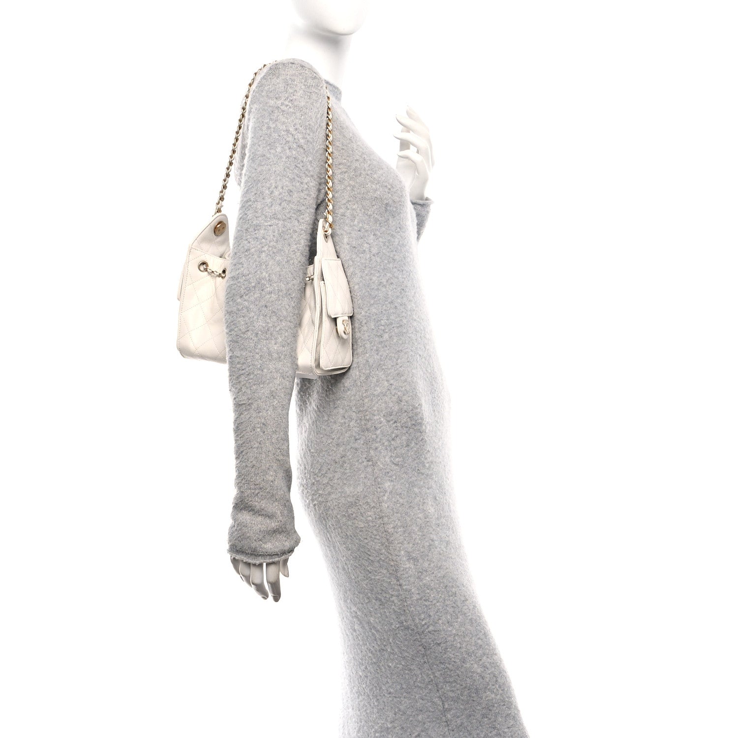 Chanel Caviar Quilted Mini Chanel 25 Handbag White 2 of 10