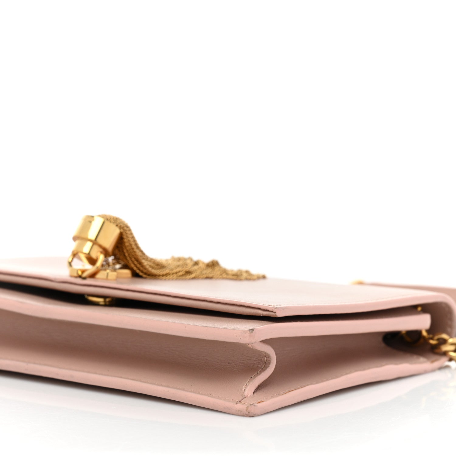 Saint Laurent Smooth Calfskin Classic Monogram Kate Tassel Chain Wallet Pale Pink 8 of 19