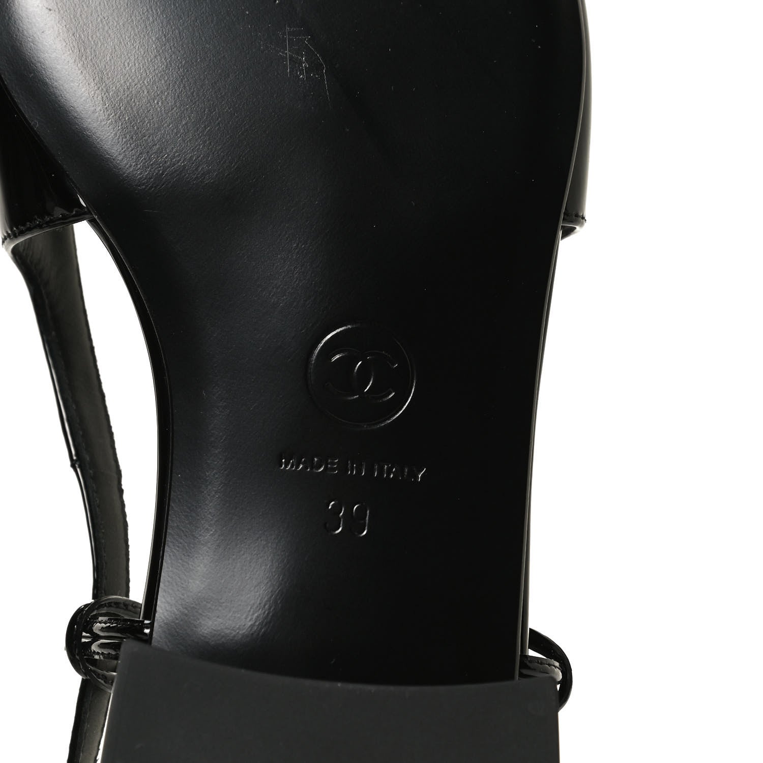 Chanel Patent CC Slingback Flats 39 Black 8 of 9