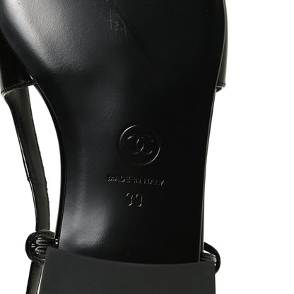 Chanel Patent CC Slingback Flats 39 Black 8 of 9