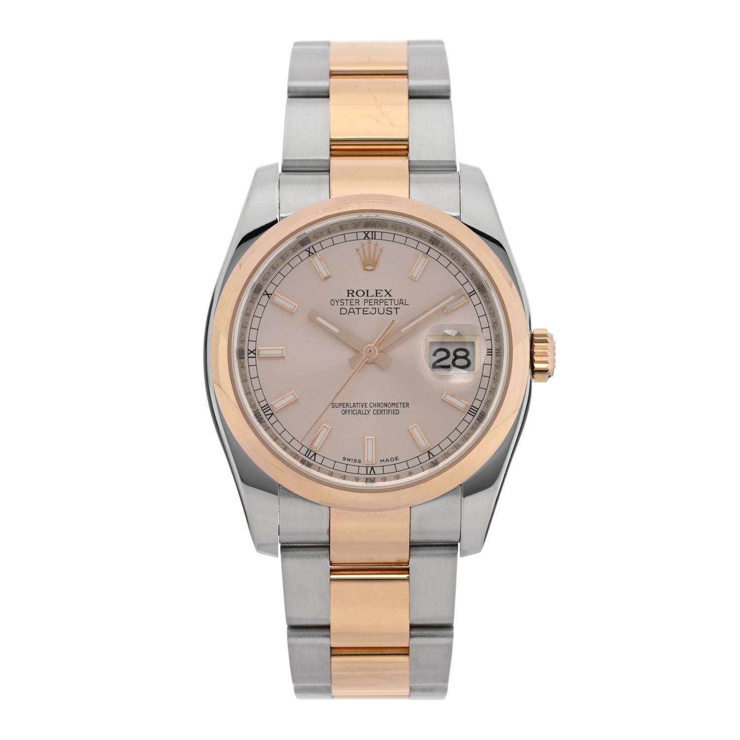 Rolex Stainless Steel 18K Everose Gold 36mm Oyster Perpetual Datejust Watch Pink 116201 1 of 4