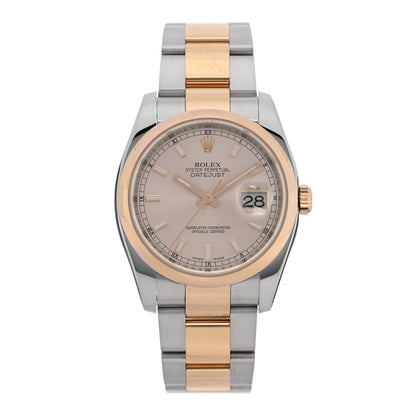Rolex Stainless Steel 18K Everose Gold 36mm Oyster Perpetual Datejust Watch Pink 116201 1 of 4