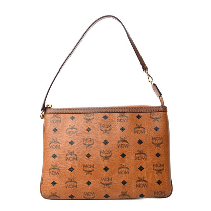 MCM Visetos Liz Shopper Tote Pouch Cognac 1 of 6