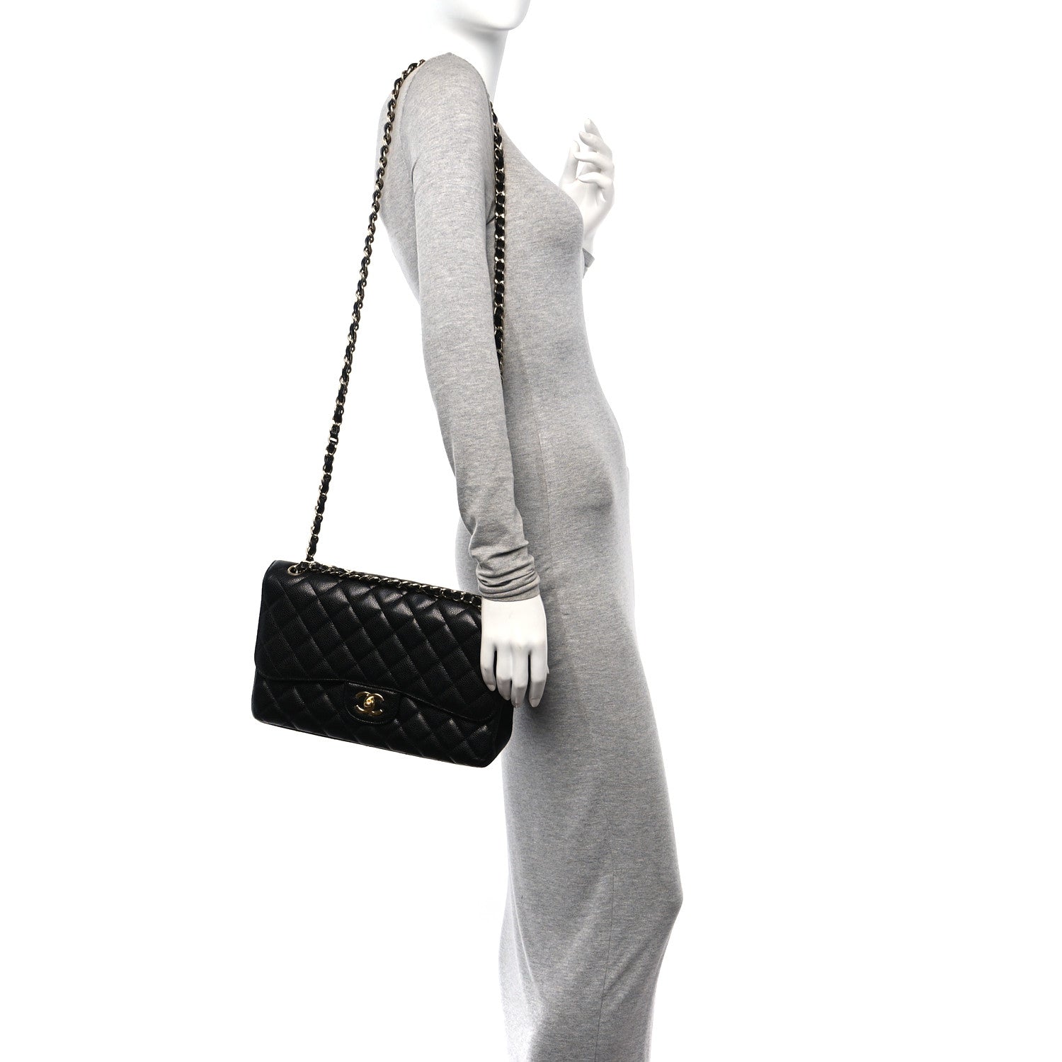 Chanel Caviar Quilted Jumbo Double Flap Black 2 of 11