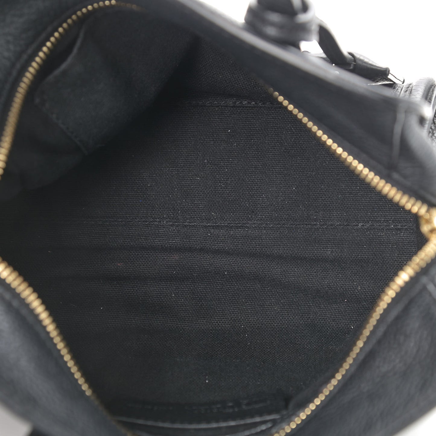 Pebbled Calfskin Mini Skull Padlock Zip Around Tote Black