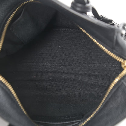 Alexander McQueen Pebbled Calfskin Mini Skull Padlock Zip Around Tote Black 5 of 12