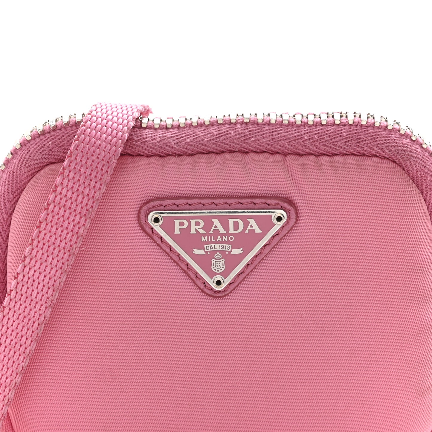 Re-Nylon Triangle Micro Crossbody Pouch Pink