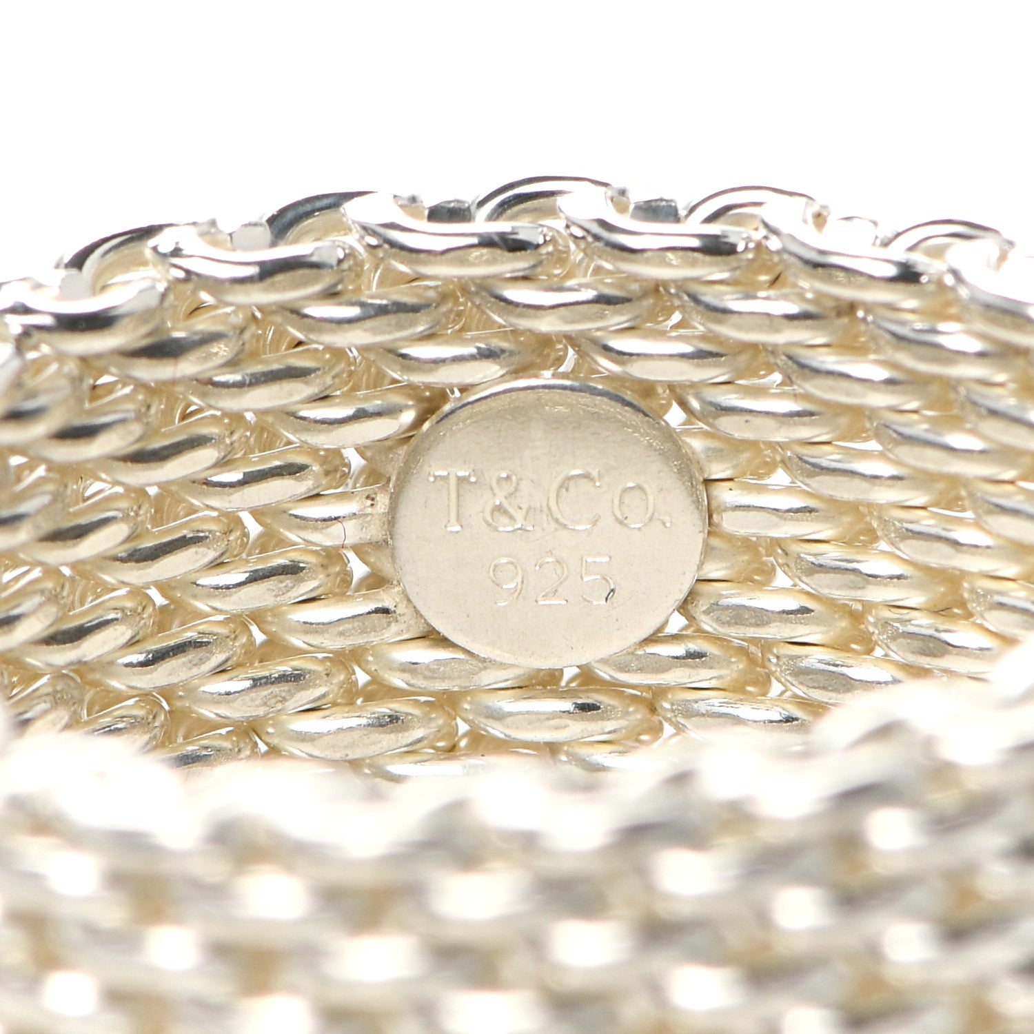 Tiffany Sterling Silver Somerset Mesh Ring 58 8.5 4 of 4