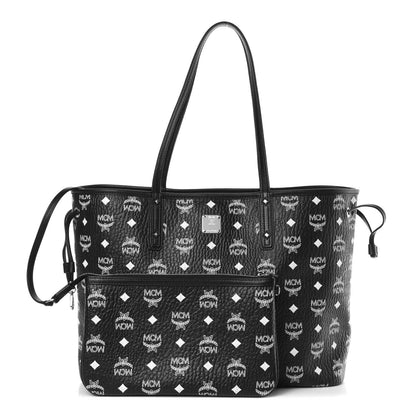 MCM Visetos Medium Reversible Shopper Tote Black 1 of 13