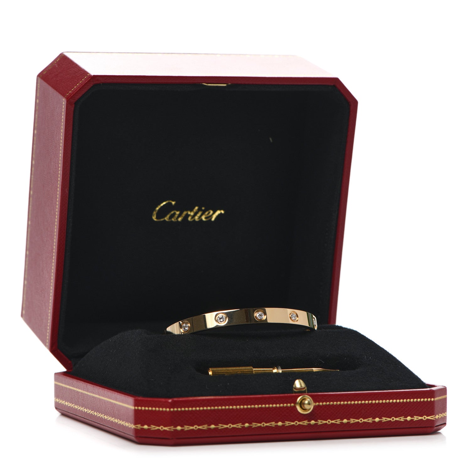 Cartier 18K Yellow Gold 10 Diamond LOVE Bracelet 17 8 of 8