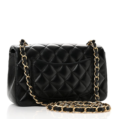 Chanel Lambskin Quilted Mini Rectangular Flap Black 3 of 10