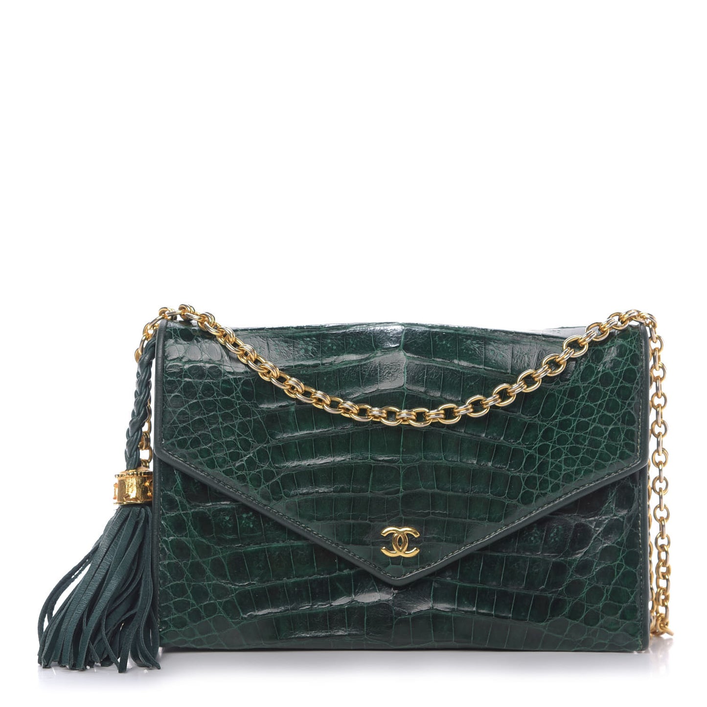 Alligator Tassel Envelope Flap Green