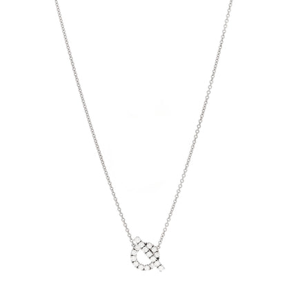 Hermes 18K White Gold Diamond Finesse Pendant Necklace 1 of 5