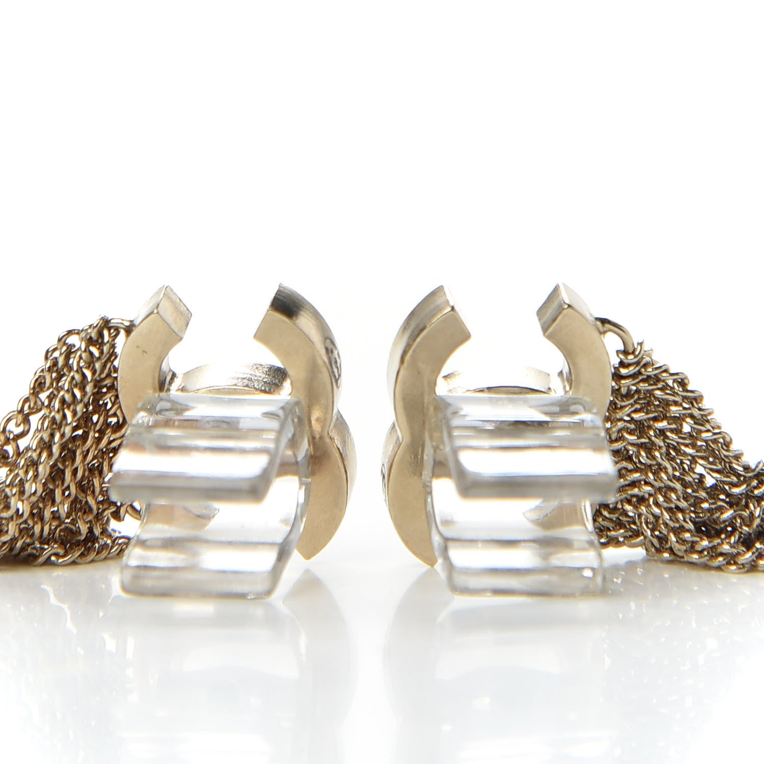 Chanel Crystal Chain CC Dangle Earphone Charms Gold 3 of 4