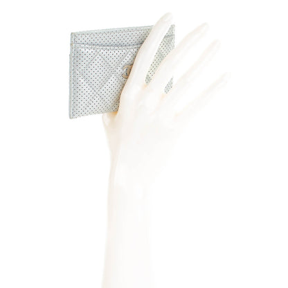 Chanel Perforated Lambskin Quilted Card Holder Light Silver 2 of 8