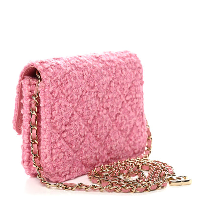 Chanel Tweed Quilted Flap Chain Waist Bag Pink 2 of 11
