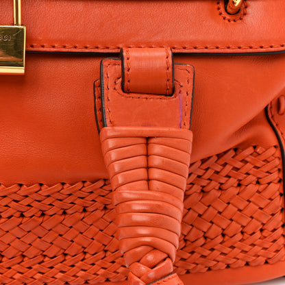 Gucci Calfskin Handmade Medium Top Handle Bag Orange 18 of 19