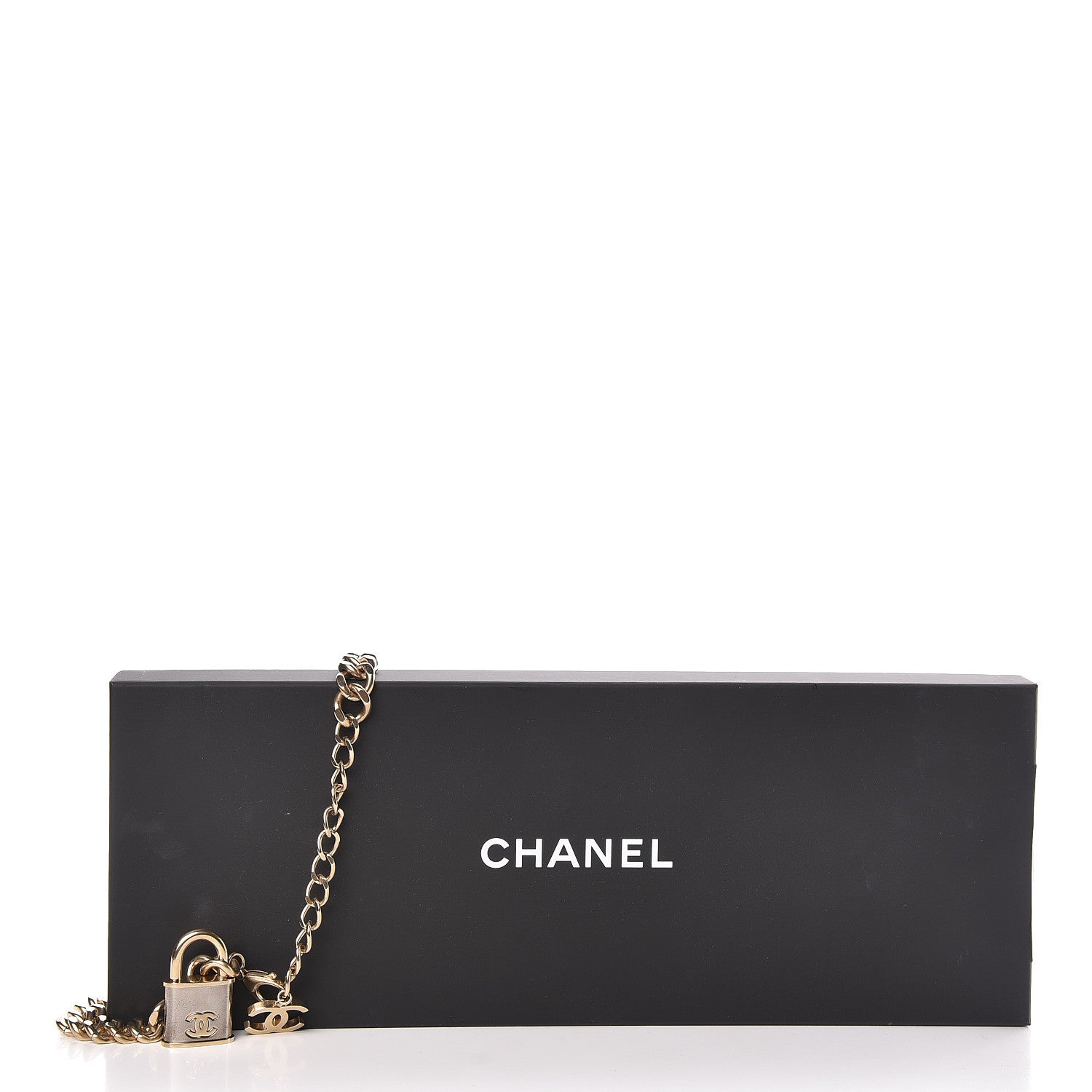 Chanel CC Oversized Padlock Necklace Gold Silver 7 of 7